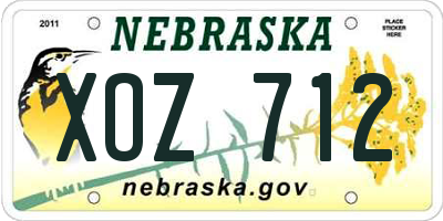 NE license plate XOZ712