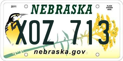 NE license plate XOZ713