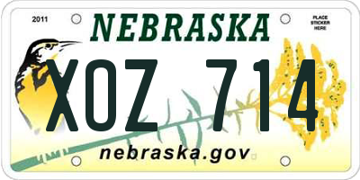 NE license plate XOZ714