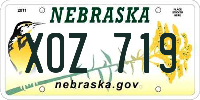 NE license plate XOZ719
