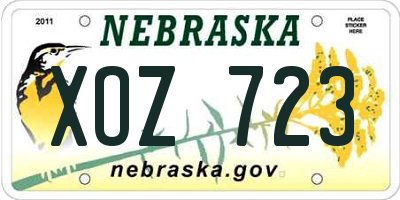 NE license plate XOZ723