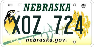 NE license plate XOZ724