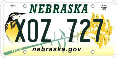 NE license plate XOZ727
