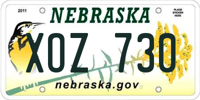 NE license plate XOZ730