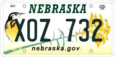 NE license plate XOZ732