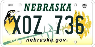 NE license plate XOZ736