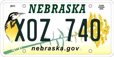 NE license plate XOZ740