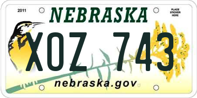 NE license plate XOZ743