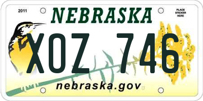 NE license plate XOZ746