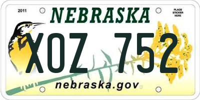 NE license plate XOZ752