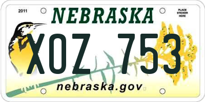 NE license plate XOZ753