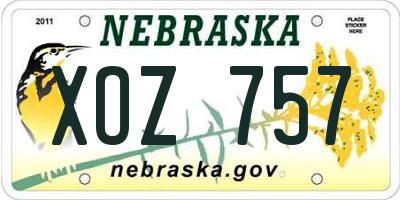 NE license plate XOZ757