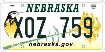NE license plate XOZ759