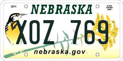 NE license plate XOZ769