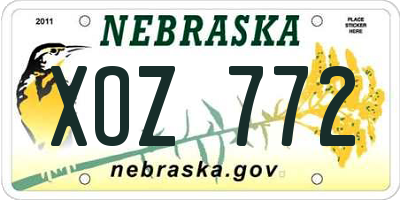 NE license plate XOZ772