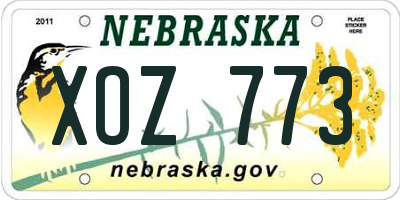 NE license plate XOZ773
