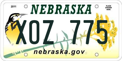 NE license plate XOZ775