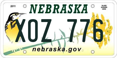 NE license plate XOZ776