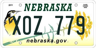NE license plate XOZ779