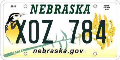 NE license plate XOZ784