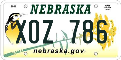NE license plate XOZ786