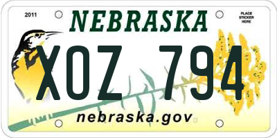 NE license plate XOZ794