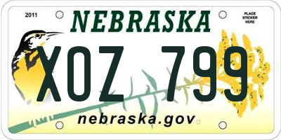 NE license plate XOZ799
