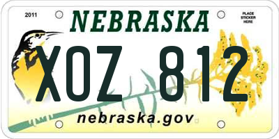 NE license plate XOZ812