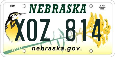 NE license plate XOZ814