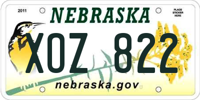NE license plate XOZ822