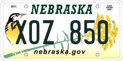NE license plate XOZ850