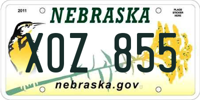 NE license plate XOZ855