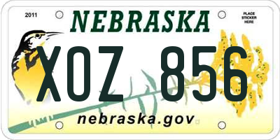 NE license plate XOZ856