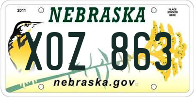 NE license plate XOZ863
