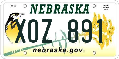 NE license plate XOZ891