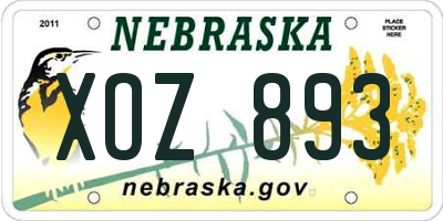 NE license plate XOZ893