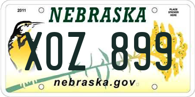 NE license plate XOZ899