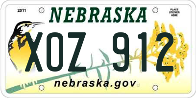 NE license plate XOZ912