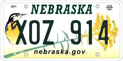 NE license plate XOZ914