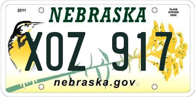 NE license plate XOZ917