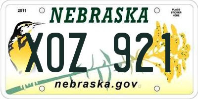 NE license plate XOZ921