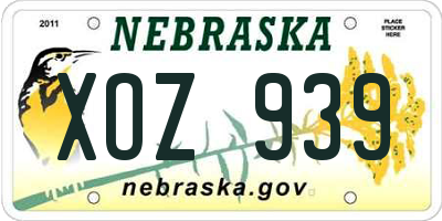 NE license plate XOZ939