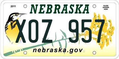 NE license plate XOZ957