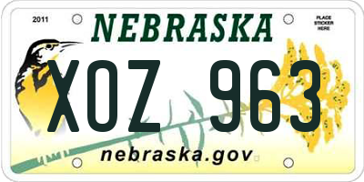 NE license plate XOZ963