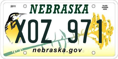 NE license plate XOZ971
