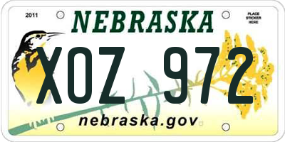 NE license plate XOZ972