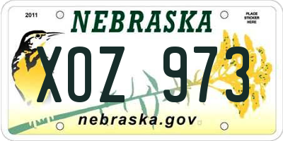 NE license plate XOZ973