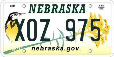 NE license plate XOZ975