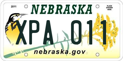 NE license plate XPA011