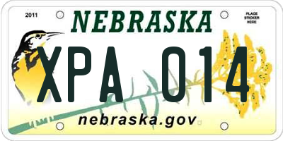 NE license plate XPA014